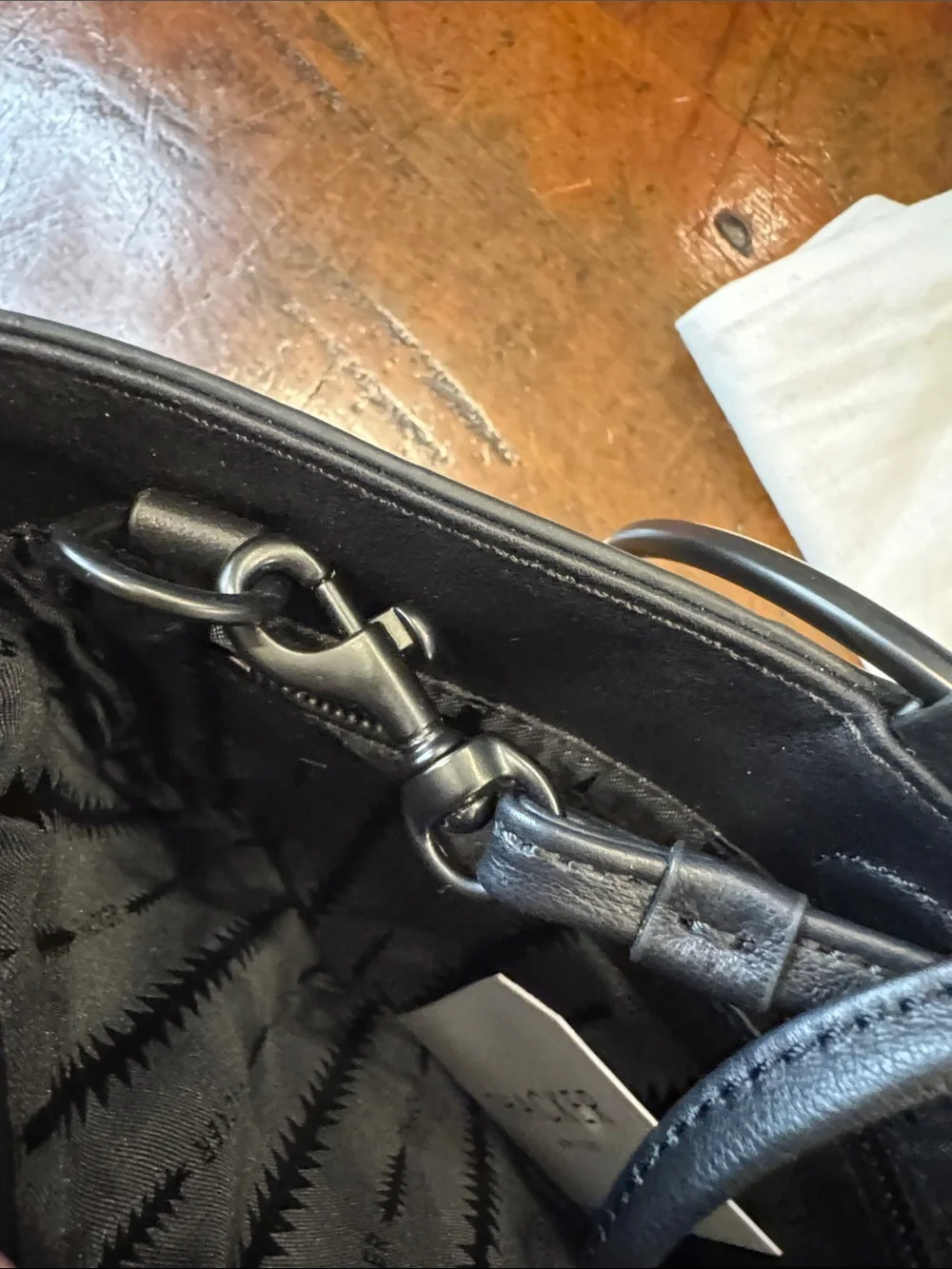 Thacker New York Tan and Black Stripe Crossbody Bag Clutch